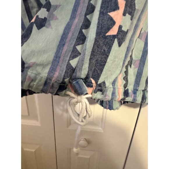 Vintage Quizz Hooded Aztec Pullover Shirt Large 1980s 100% Cotton Unisex Drawstr - Picture 5 of 8